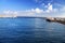 Harbor of Rhodos City.Landscape in a sunny day