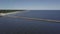 Harbor Roja Latvia aerial view of countryside drone top view 4K UHD video