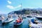 Harbor at Vico Equense, center of town Vico Equense in the background