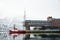 Harbor and waterfront in the center of Tromso, northern Norway in spring.