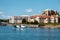 Harbour Air Seaplane in Downtown Victoria Harbour during sunny summer day.