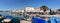 Harbour and boat port view of old Foca, Izmir. Due to seals floating in the sea of the town, the settlement was named Phokaia.