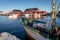 Harbour with boats at Henningsvaer Village