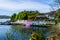 Harbour and colorful building in Potree, Isle Of Skye, Scotland