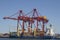 Harbour cranes loading ship Perth Australia nice