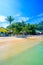 Harbour of El Nido Town with boats at beautiful beach, Palawan Island, Philippines