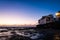 The harbour of fishermen village in Fuerteventura at dusk