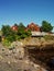 Harbour fishing boat house norway.Polar circle.Norway.