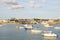 The harbour of Granville, with church of Saint-Paul in the background, Normandy, France