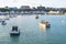 The harbour of Granville, with Notre-Dame church in the background. Normandy, France