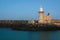 Harbour lighthouse at night. Howth. Dublin. Ireland