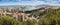 The Harbour of Malaga and the Bull fighting arena shot from above, Andalusia, Spain