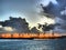 Harbour Skyline With Mobile Shipping Cranes