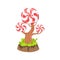 Hard Candy With Classic Swirl Pattern Tree Fantasy Candy Land Sweet Landscape Element