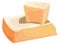 Hard cheese icon. Cartoon parmesan. Tasty cheddar