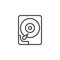 Hard disk drive line icon