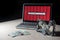 Hard disk locked with monitor show ransomware cyber attack