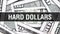 Hard Dollars Closeup Concept. American Dollars Cash Money,3D rendering. Hard Dollars at Dollar Banknote. Financial USA money bankn