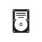 Hard drive disk - black icon on white background vector illustration for website, mobile application, presentation, infographic.