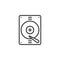 Hard drive line icon, outline vector sign