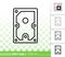 Hard Drive simple black line vector icon