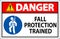 Hard Hat Decals, Danger Fall Protection Trained