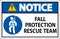 Hard Hat Decals, Notice Fall Protection Rescue Team