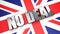 Hard no deal brexit 3d text union jack, 3d render