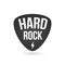 Hard Rock badge or Label. guitar pick mediator. For hard rock music band festival party signage, prints and stamps. illustr