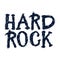 Hard Rock. Grunge monochrome rock music stamp print. Hand drawn lettering. Ideal for printing on T-shirts, baby clothes