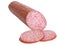 Hard salami and slices, isolated