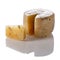 Hard truffle cheese isolated on white background