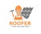 Hard working professional Roofer man logo design. Person Profile, Avatar Symbol.