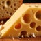 Hard Yellow Cheese with Background in Cheese Collection. Generative AI