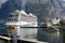 Hardangerfjord with a beautiful cruise ship