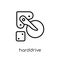 Harddrive icon. Trendy modern flat linear vector Harddrive icon