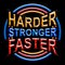 Harder stronger faster positive quotes tee graphic motivational slogans style sign wall art set home textile print sticker design