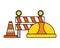 Hardhat barrier cone traffic construction