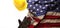 Hardhat, gloves, and tools on US American flag. Strong American workforce or industry, or America labor day concept.