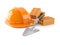 Hardhat with trowel and bricks
