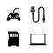 Hardware Computer Parts. Simple Related Vector Icons