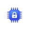 Hardware encryption icon with a chip