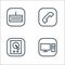 hardware and gadgets line icons. linear set. quality vector line set such as desktop computer, hard drive, telephone