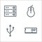 Hardware line icons. linear set. quality vector line set such as ram, usb, mouse