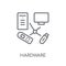 Hardware linear icon. Modern outline Hardware logo concept on wh