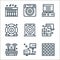 hardware network line icons. linear set. quality vector line set such as firewall, networking, router, platform, hard disk, life