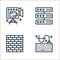 hardware network line icons. linear set. quality vector line set such as keyboard, firewall, database