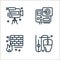 hardware network line icons. linear set. quality vector line set such as mouse, firewall, action camera