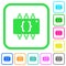 Hardware programming vivid colored flat icons icons