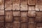 Hardwood background with dirty planks. Brown wooden texture. Pine wood - material, copy space. Oak, grain timber wall. Vintage, ab